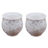 2 Pcs 3.4 oz Chinese Porcelain Teacup White Kongfu Tea Cups Gold Leaves Mugs Japanese Tea Cups