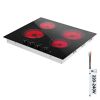 Electric Cooktop 24inch 4 Burners Stove Top 6000W 220V No Plug, Ceramic Built-in Radiant Electric Stove , with 11 Power Levels, Over-Heat Guard