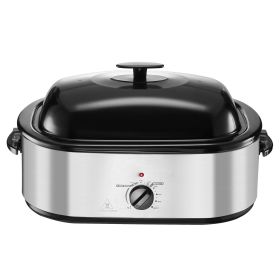 Roaster Oven, 22QT Electric Roasting Pan, 150-450 F Adjustable Temp Multifunctional Electric Roaster Oven with Self-Basting Lid