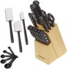 22-Piece Never Needs Sharpening Triple Rivet High-Carbon Stainless Steel Knife Block and Kitchen Tool Set, Black, Durable ANDPrecision Cutlery