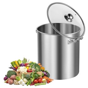Stainless Steel Stockpot, 24 Quart Cooking Pots, Cookware Sauce Pot with Lid, and Handle, Heavy Duty Commercial Grade Stock Pot, Sanding Treatment