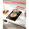 Electric Cooktop 12inch 2 Burners Portable Stove Top 1800W 120V, Ceramic Countertop/Built-in Radiant Electric Stove, with 9 Power Levels, Timer