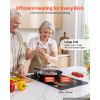 Induction Cooktop 12inch 2 Burners Built-in Electric Stove 220V 3500W, Induction Burner for Kitchen, with 11 Power Levels, Knob Control
