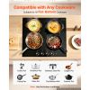 Electric Cooktop 24inch 4 Burners Stove Top 6000W 220V No Plug, Ceramic Built-in Radiant Electric Stove , with 11 Power Levels, Over-Heat Guard