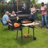 44*25*44in Heavy Duty Offset Smoker Grill, Charcoal BBQ Smoker with Side Firebox, Built-in Thermometer, Adjustable Damper