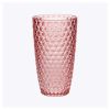 Diamond Cut Acrylic Glasses Drinking Set of 4 (19oz), Plastic Drinking Glasses, BPA Free Cocktail Glasses, Drinkware Set, Drinking Water Glasses